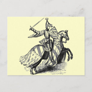 Knight on Horseback Postcard Vykort