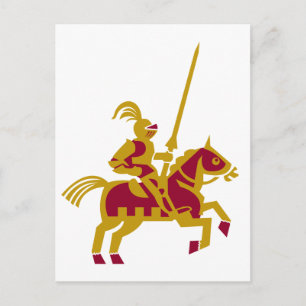 Knight On Horseback Vykort