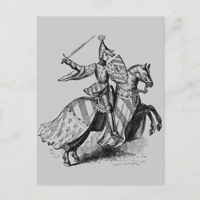 Knight on Horseback Vykort (Framsida)