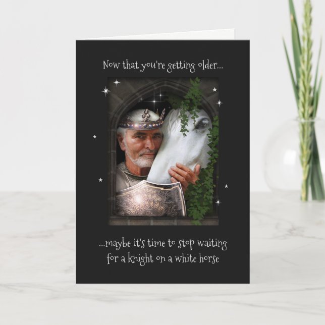 Knight on White Horse (inte bara för födelsedagar; Kort (Framsida)