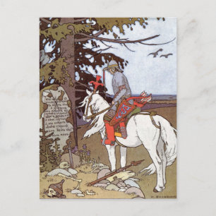 Knight on White Horse Vykort