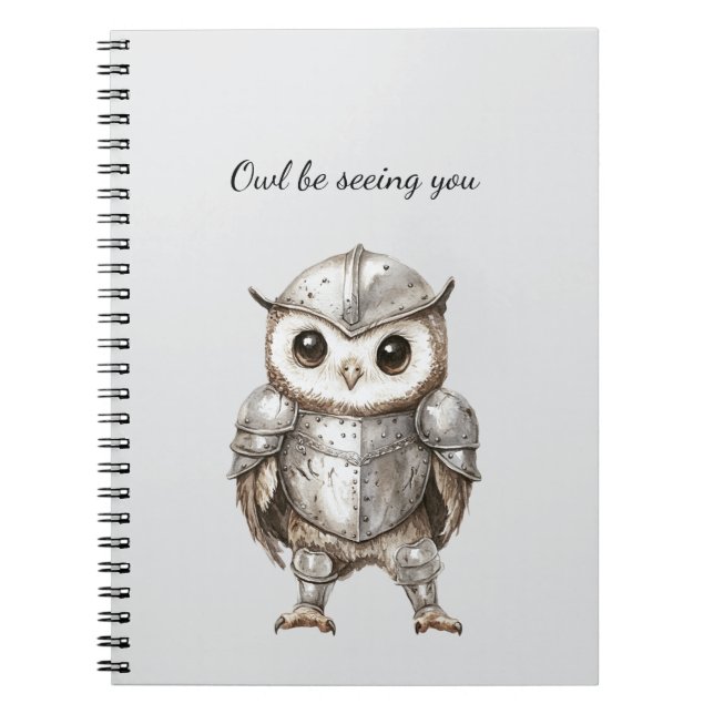 Knight Owl in Shining Armor Anteckningsbok (Framsidan)