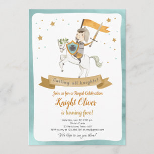 Knight Royal Medieval Boy Birthday-inbjudan Inbjudningar