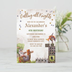 Knight Royal Medieval Boy Birthday Inbjudningar