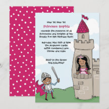 Knight Saves Prinsessans inbjudningar: Black Hair