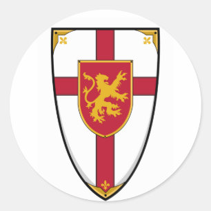 Knight Shield Sticker Runt Klistermärke