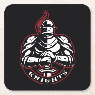 Knight Silhouette Underlägg Papper Kvadrat