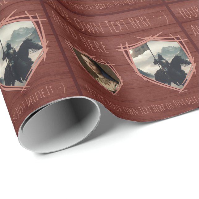 Knight sköld. Jacka av arm. Säkerhetsbricka. Gift Presentpapper (Rullad Hörn)