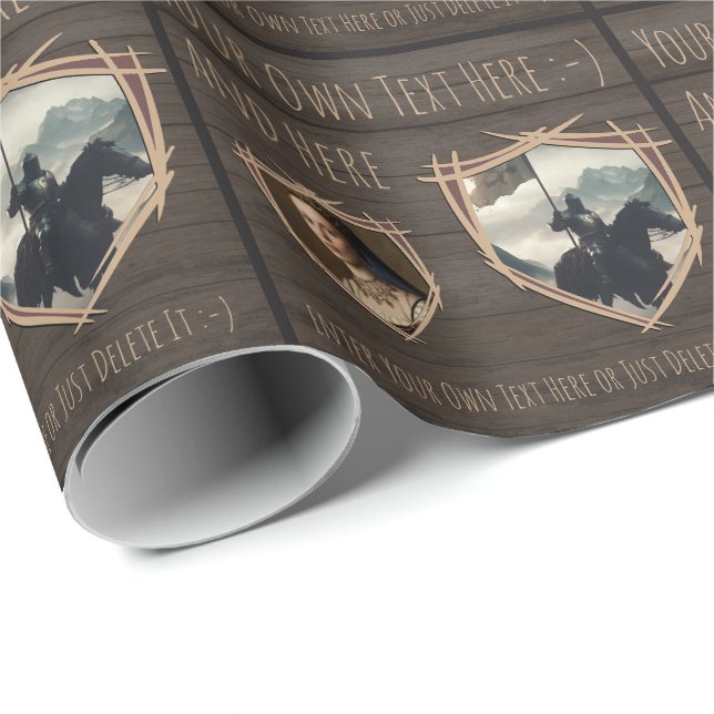 Knight sköld. Jacka av arm. Säkerhetsbricka. Gift Presentpapper (Rullad Hörn)