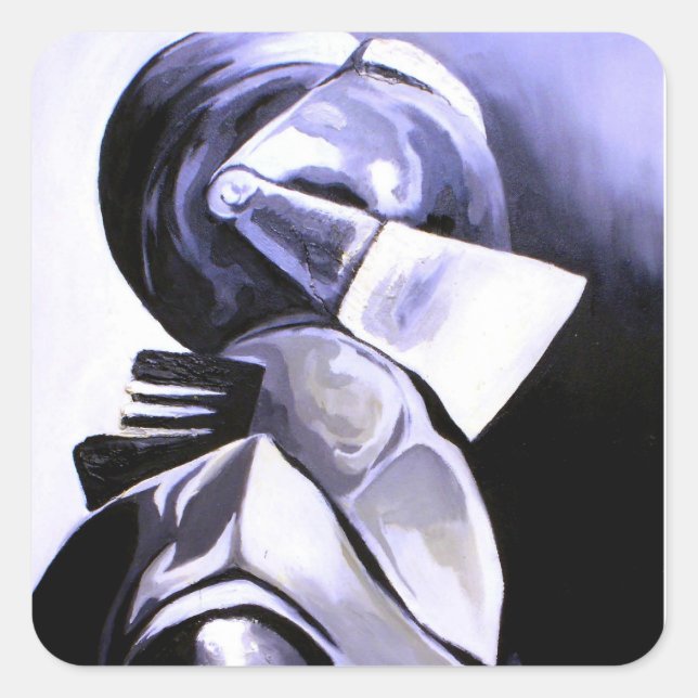 Knight Sticker Fyrkantigt Klistermärke (Framsida)