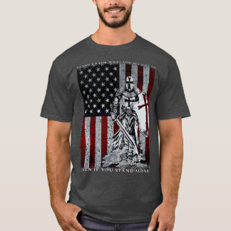 Knight Templar American Flagga Crusader T Shirt