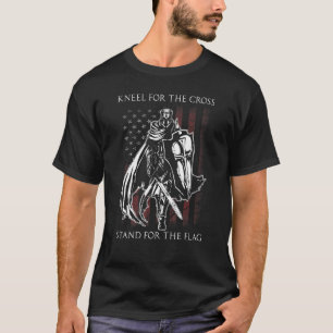 Knight Templar American Flagga Crusader Warrior Re T Shirt