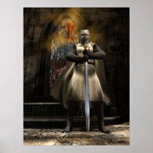 Knight Templar and Heliga Grail Poster