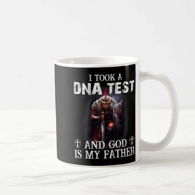 Knight Templar Christian Warrior Dna God Is My Fat Kaffemugg (Höger)