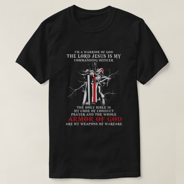 Knight Templar Christian Warrior of Gud Bible My P T Shirt (Design framsida)