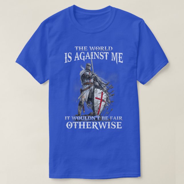 Knight Templar Christian Warrior World är Agai T Shirt (Design framsida)