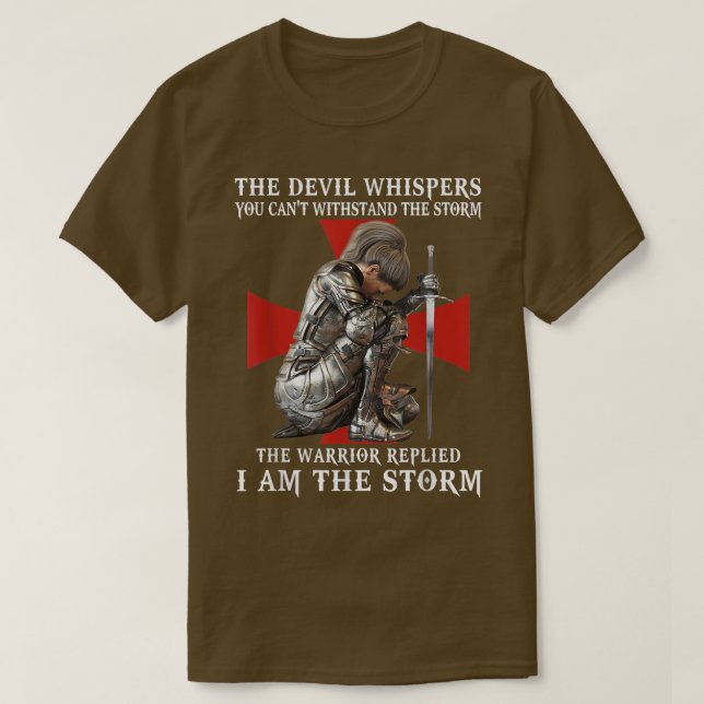 Knight Templar Christian Women Warrior Of God I Am T Shirt (Design framsida)