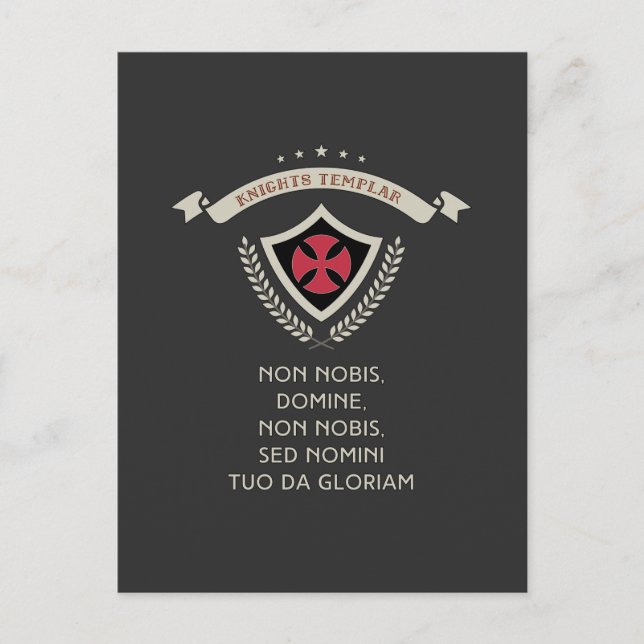 ✙ Knight Templar ✙ Crusader Christian Warrior Helg Vykort (Framsida)