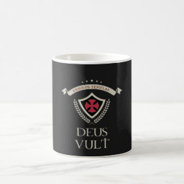 Knight Templar DEUS VULT Medieval Anpassningsbar I Kaffemugg