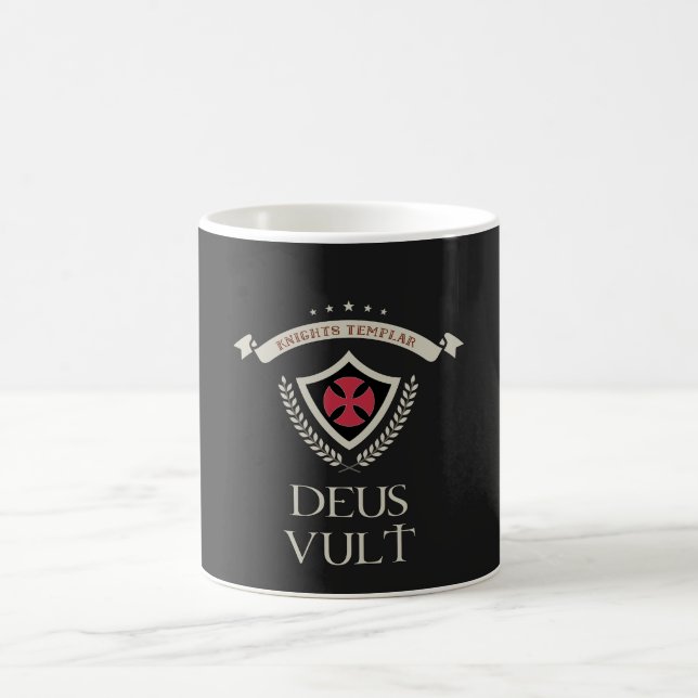 Knight Templar DEUS VULT Medieval Anpassningsbar I Kaffemugg (Center)