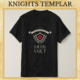 Knight Templar DEUS VULT Medieval Warrior of God T Shirt