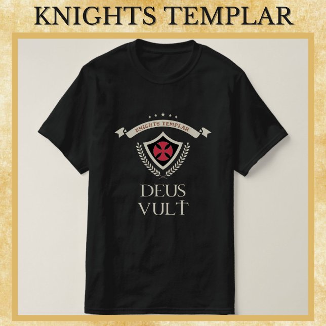 Knight Templar DEUS VULT Medieval Warrior of God T Shirt (Skapare uppladdad)