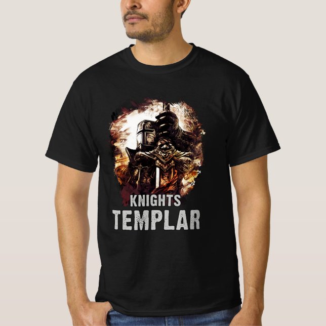 Knight Templar Epic Crusader Warriors of Jesus T Shirt (Framsida)