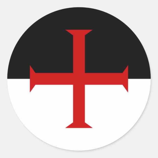 Knight Templar Flagga Runt Klistermärke (Framsida)