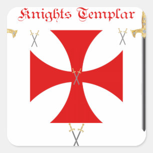 Knight Templar Fyrkantigt Klistermärke