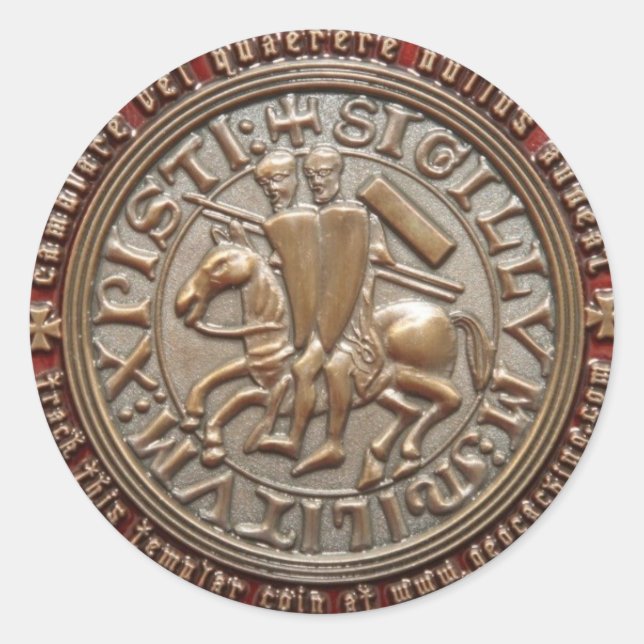KNIGHT TEMPLAR GEO COIN RUNT KLISTERMÄRKE (Framsida)