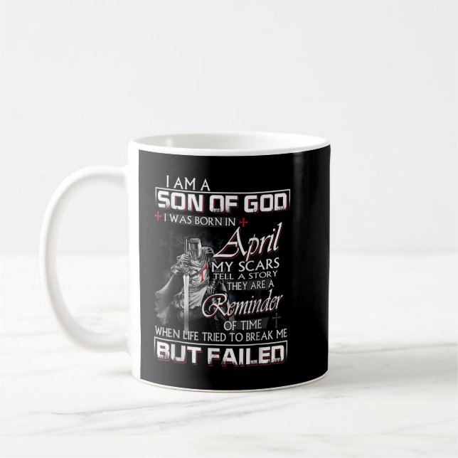 Knight Templar, jag är en son till Gud April Chris Kaffemugg (Vänster)