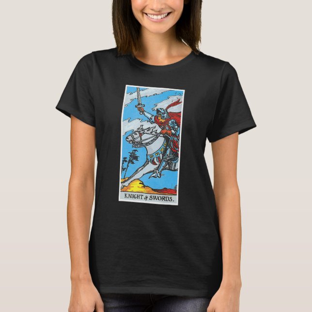 Knight Templar Knight Of Swords Occult Tarot Card  T Shirt (Framsida)