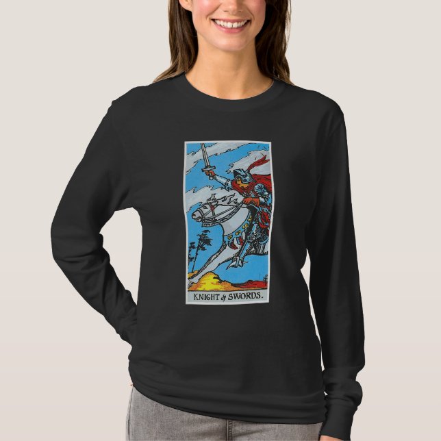 Knight Templar Knight Of Swords Occult Tarot Card  T Shirt (Framsida)