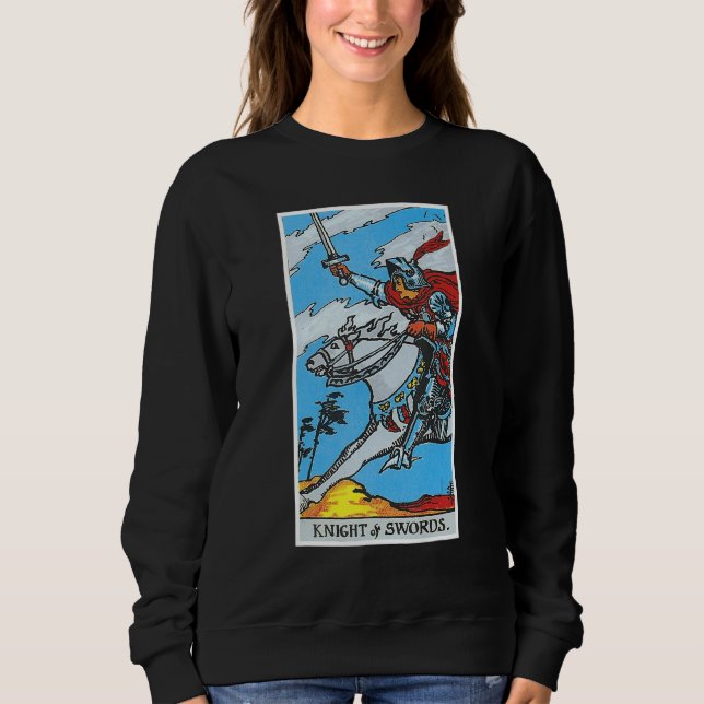 Knight Templar Knight Of Swords Occult Tarot Card  T Shirt (Framsida)