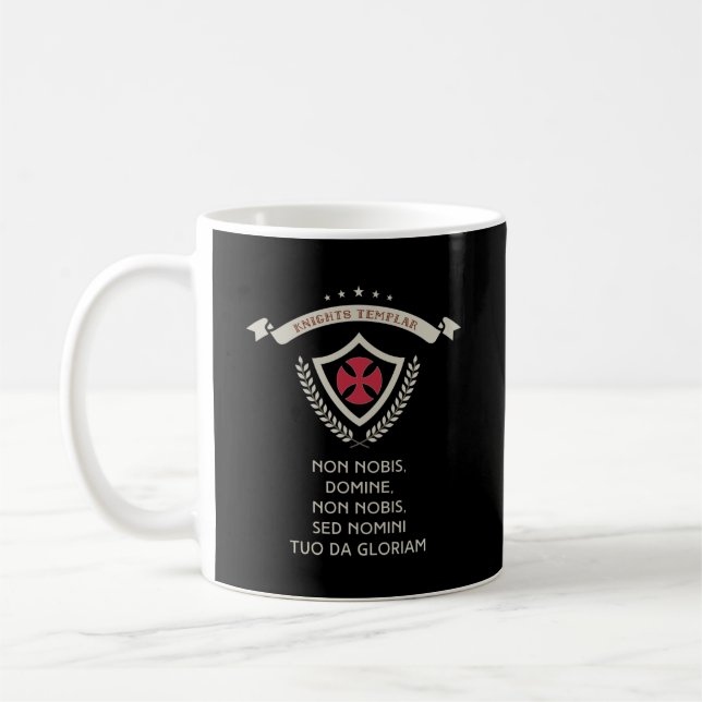 Knight Templar Medieval Crusader Insignia Artwork Kaffemugg (Vänster)