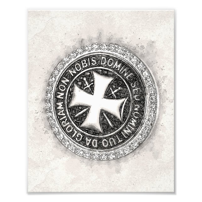 Knight Templar Medieval Kor Seal Anpassad design Fototryck (Framsidan)