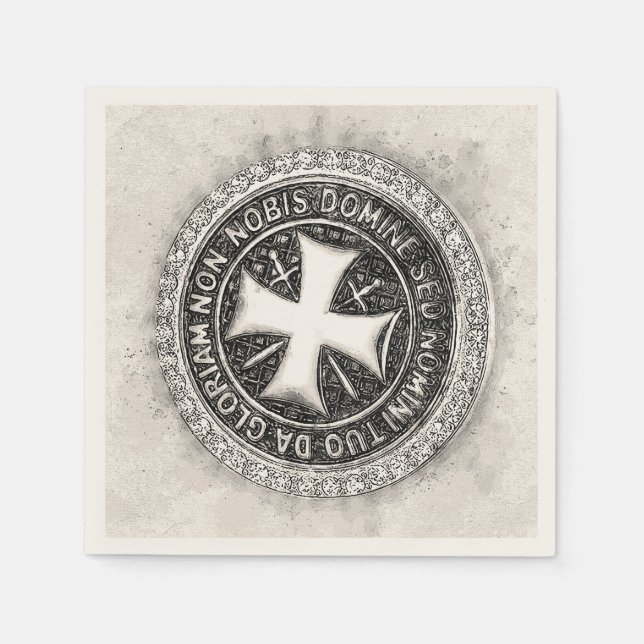Knight Templar Medieval Kor Seal Anpassad design Pappersservett (Framsidan)
