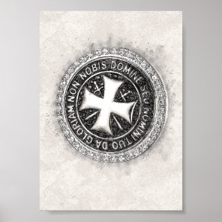 Knight Templar Medieval Kor Seal Anpassad design Poster