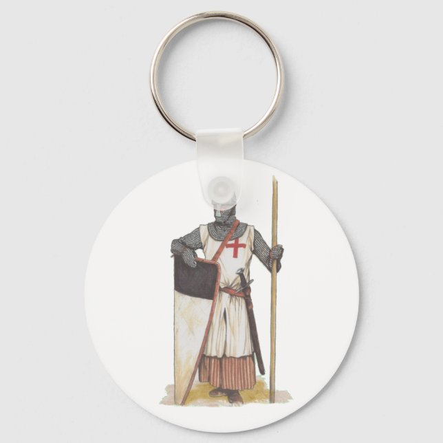 Knight Templar Medieval Nyckelring (Framsida)