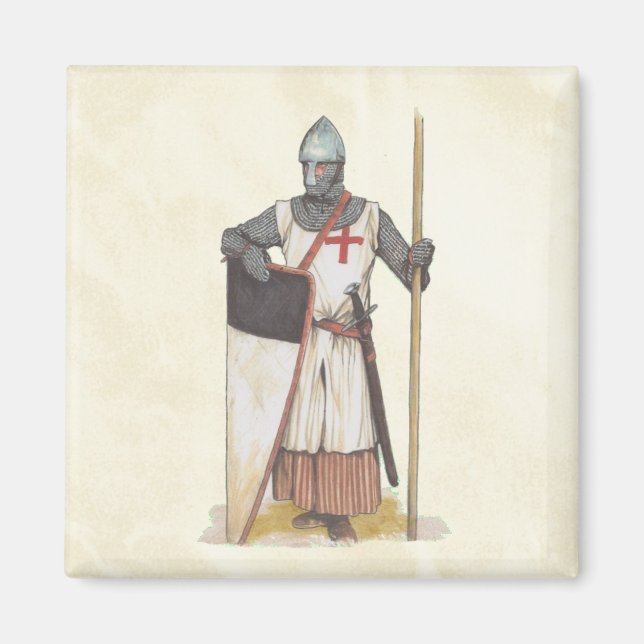 Knight Templar Medieval Warrior Magnet (Framsidan)