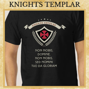 Knight Templar MOTTO Medieval History Warriars T Shirt