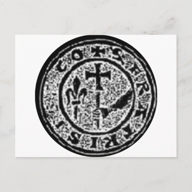 Knight Templar Seal #2 Vykort (Framsida)