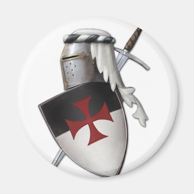 Knight Templar-sköld Magnet (Framsidan)