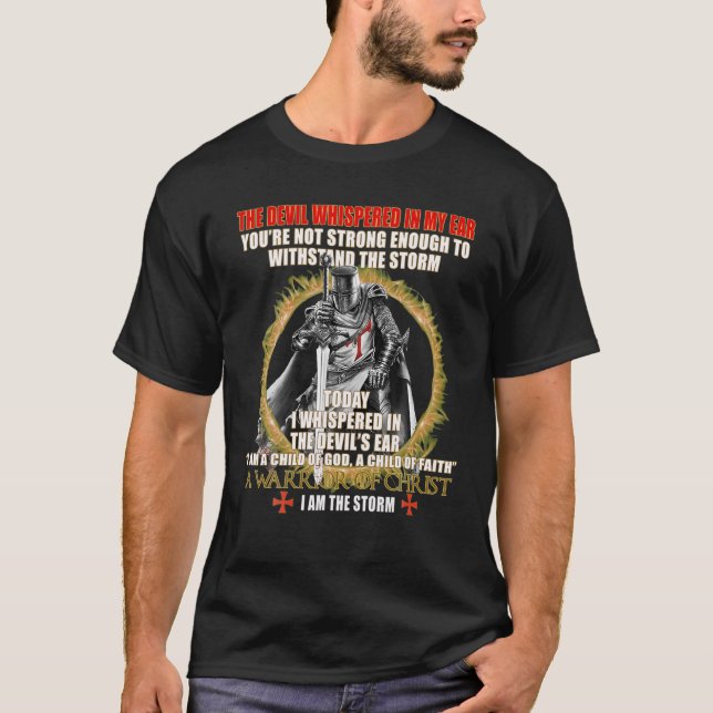 Knight Templar T Oath For God - Christian Shirt (Framsida)