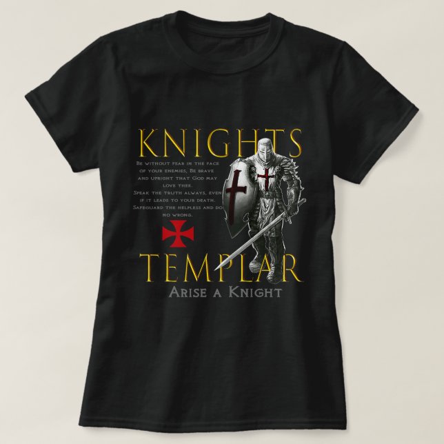 Knight Templar Tshirt Oath For God Shirt Christia T (Design framsida)