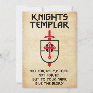 Knight Templar Vintage Kor Mitten Ages Art Julkort