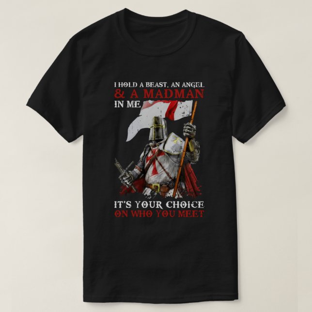 Knight Templs jag håller en Beast, en ängel och en T Shirt (Design framsida)