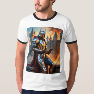 Knight Texting medan Castle bränns meme Shirt T
