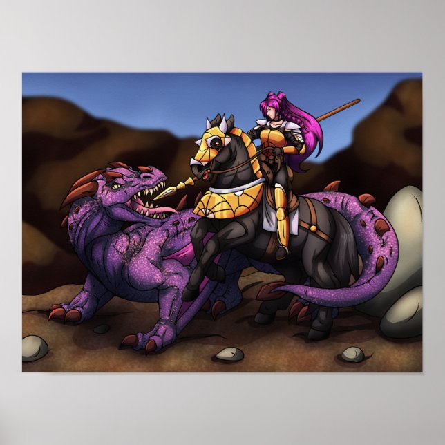 Knight Vs Dragon Poster (Framsidan)