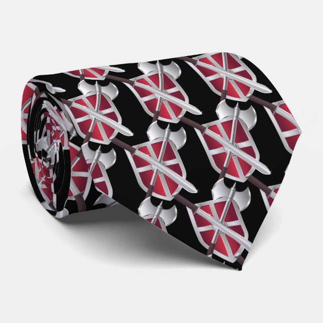 Knight Warriors Vikings Mascot Football Necktie Slips (Rullad)